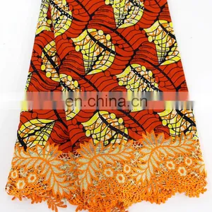 African Ankara Lace Women Fashion Wax Lace With Stones New Arrival Wax Designs Women Fashion Dress Fabrics Material 2017 thumbnail-4