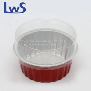 Colorful Aluminum Foil Mini Container Baking Cups With Plastic Lid thumbnail-4
