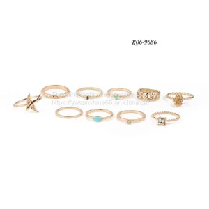 Fashionable Ring Set R06-9686 ， Fashion Ring Sets，Engraved Rings，Metal Alloy Rings thumbnail-2