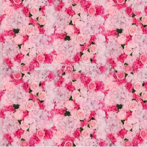 Silk Cloth Material Any Size Artificial Flower Wall for Decoration thumbnail-1