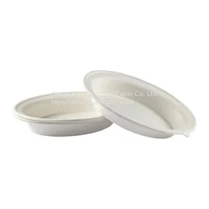 Disposable Oval Bowls: 32 OZ. Compostable Heavy Molded Fiber Oval Bowl SS-SBB832 thumbnail-1