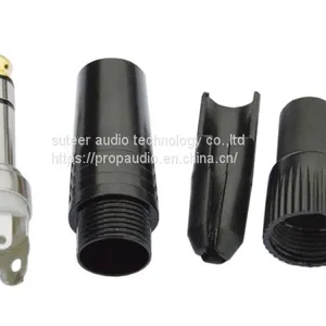 6.35 mm Stereo Male Jack Solder Type Connector Phone Plug Gold Tip thumbnail-2
