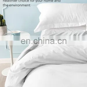 2020 Warehouse Sale Solid Color 100% Cotton Bedding Full Queen Duvet Cover Set For Hotel thumbnail-6