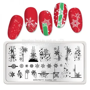 Christmas Theme Overprint Nail Stamp Nail Art Template Stencil Stainless Steel 12x6cm/6x6cm Nail Tool thumbnail-1