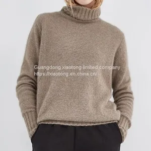 Fashion Women Clothing Thick Wool Turtleneck Loose Knit Sweater thumbnail-1