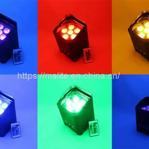 6x15W/18W 6 In1RGBWAUV Wireless DMX Stage Effect LED Uplight Rechargeable Battery Powered Par Light thumbnail-5
