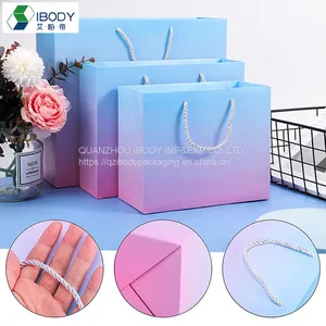 Customized High Quality White Cardboard Jewelry Gift Bag Boutique Supermarket Shopping Bag thumbnail-3