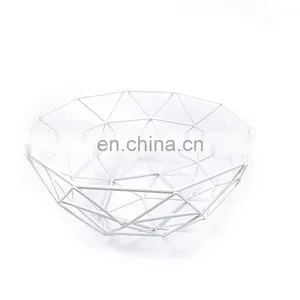 Nordic Christmas Countertop Steel Fruit Basket Bowl Stand 2 Tier Decorative Metal Fruits Storage Basket thumbnail-1