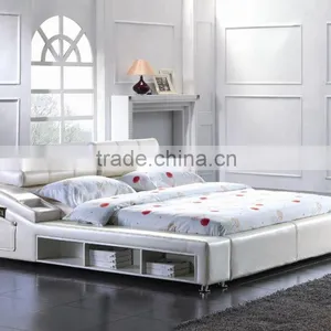 Delicate Oval Shaped Design Furniture Stunning Faux Leather Soft PU LED Bed thumbnail-1
