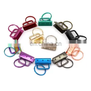 High Quality Rainbow Color Decorative Fob Hardware Metal Key With Keyring Tail Clip With Split Ring thumbnail-3