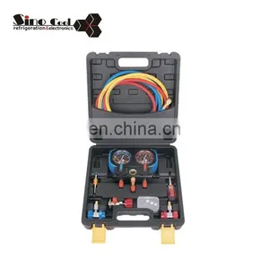 Good Price Auto Manifold Gauge Set A/C R134A Refrigerant Guage Set thumbnail-2