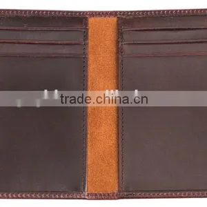 RFID Blocking Card Holder Vegetable Tanned Leather Card Holder With Notes Men Leather Credit Card Holder thumbnail-1