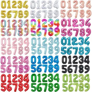 Multicolor 16 32 40 Inch Ballon Helium Birthday Globo Party Decoration Large Mylar Gold Silver Balloon Foil Number Balloons thumbnail-1