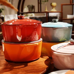 High-end Online Metal Cast Iron Kitchen Products Cast Iron Casserole Sets Cast Iron Cookware Enamel Coating Steamer Casserole thumbnail-3