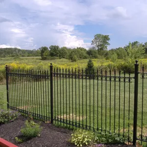 8FT Height Steel Wrought Iron Garden Fence Panels for Construction and Perimeter Security thumbnail-3