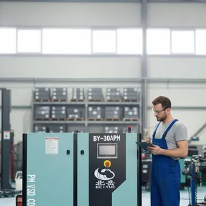 BEIYUE 15KW 20HP 8bar Low Noise Rotary Screw Air Compressor VSD Air Compressor. thumbnail-3