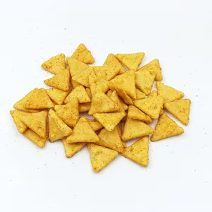 Baked BBQ Triangle Corn Senbei Puffs, Gluten Free Crispy Corn Grain Snacks Bulk OEM With HALAL, BRC, KOSHER Certifications thumbnail-5