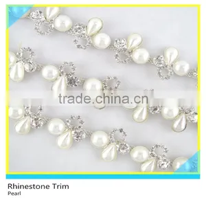 Fabulous 888 Crystal Rhinestone Pearl Silver Chain For Wedding Decoration thumbnail-4