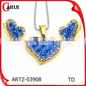 Brazilian Gold Jewelry Wholesale Gemstone Jewelry Colored Rhinestone Jewelry Set thumbnail-1