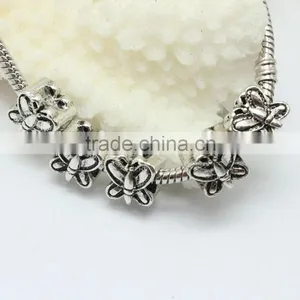 Wholesale Pdora Archaized Anti-silver Butterfly Shape Hole Beads, DIY Bracelets Hole Beads Accessories thumbnail-6