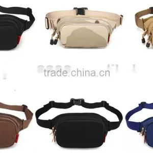 Men's Small Shoulder Messenger Bag Travel Hiking Fanny Waist Multifunction Canvas Waist Bag thumbnail-3
