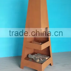 Outdoor Steel Fireplace Chimney With Rust Color thumbnail-1