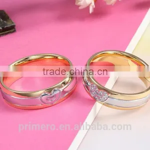 New CZ Cubic Zirconia Couple Wedding Rings 18k Gold Men and Women Jewelry thumbnail-6
