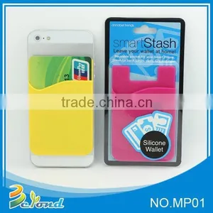Promotional Fashion Customized Soft Silicone Smart Card Wallet 3m Sticky thumbnail-1