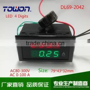 DL69-2042 4 Digits LED AC Digital Ammeter Voltmeter 2in1 Combo Meter AC80-300V AC100A thumbnail-1