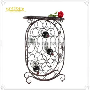Promotional Novelty Bar Home Furniture Round Metal Wine Rack /stackable Metal Wine Rack thumbnail-3