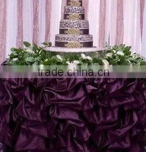 Graceful Bridal Table Cloth With Ruffles, Satin Fabric Table Cloth for Wedding thumbnail-1