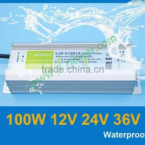 Led Driver 100w 12v Waterproof YJP-V10012 RoHS,CE-EMC,CE-LVD,IP67 thumbnail-1