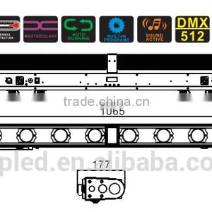 Hot Sale 2 Sections Moveable 8*4-in-1 10W RGBW 8-eye Linear LED Bar Light Moving Head thumbnail-3