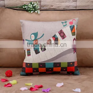 2015 Korean Music Little People Cute Children Cartoon Office Sofa Cotton and Linen Pillowcases Back Cushion thumbnail-4