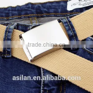 Unisex Flat Buckle Leisurely Canvas Belt Thin Style Lovers Belt 4001 thumbnail-5