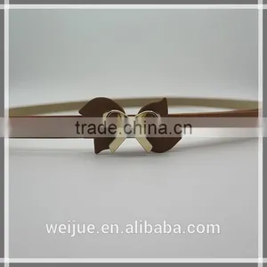 Wholesale Good Quality Cute Bowknot Alloy Skinny Leather Belt for Women thumbnail-1