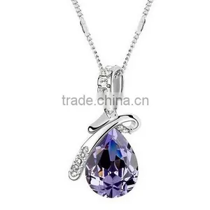 Women Jewelry Necklace Fashion Crystal Pendant Alloy Ailver Bracelet Chain thumbnail-5