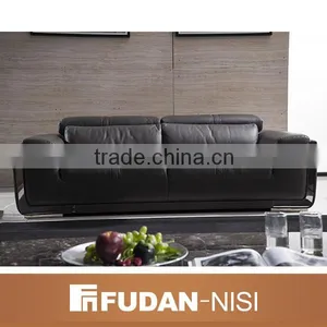 Modern Living Room 100% Top Grain Leather Sofa Set 3 2 1 Seat thumbnail-2