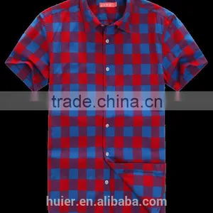 Fashion Design Polyester Cotton Fabric Check Shirt thumbnail-2
