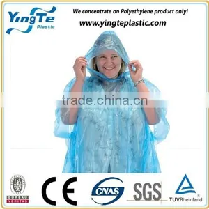 Waterproof Plastic/pe Disposable Raincoat for Men/women/adult/kids thumbnail-2