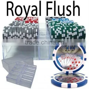 200pc Royal Flush Poker Chip Set With Acrylic Case thumbnail-1