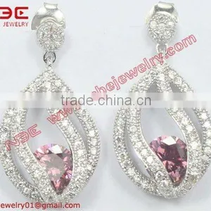 Wholesale Silver Jewelry, Micro Pave Setting Silver Earring, 2012 Fashion Earrings thumbnail-1