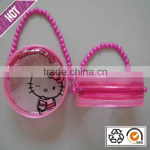 Cute Little Girl Shoulder Bag Beaded Princess PVC Zipper Bag Waterproof PVC Duffel Bag thumbnail-2