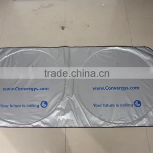 Customized Printing Logo on Car Front Sunshade/nylon/tyvek Front Sunshade thumbnail-1