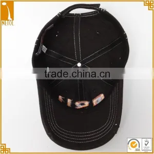 Good Quality Black 6 Panel 100% Cotton 3D Embroidered Custom Baseball Cap Wholasale thumbnail-4