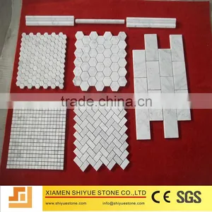 Carrara White Marble Tile Mosaic Patterns thumbnail-4