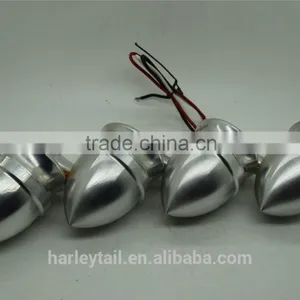 2x Chrome Retro Motorcycle Turn Signals Bullet Blinker Amber Indicator Light New thumbnail-3