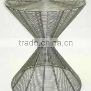 Metal Wire Stool in Antique Zinc Finish thumbnail-1
