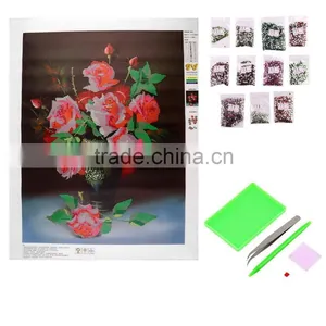 5D DIY Blooming Rose Restaurant Embroidered Faux Diamond Square Full Diamond thumbnail-1