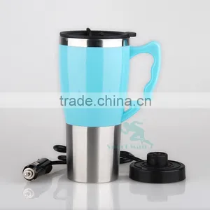 2016 New Product Promotional Mug Double Wall Stainless Steel Electric Car Heated Mug Customized Unique Handle Color Cup thumbnail-2
